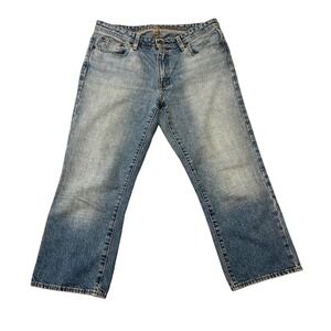 Vintage Polo Jean Co. sz 12 women's cropped bootcut jeans leather polo tag